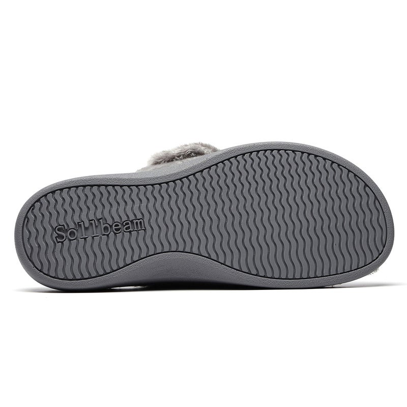 SOLLBEAM Women's Plantar Fasciitis Fuzzy House Orthopedic Adjustable Slippers With Arch Support Orthotic Heel Cup Sandals For Ladies - Image 5